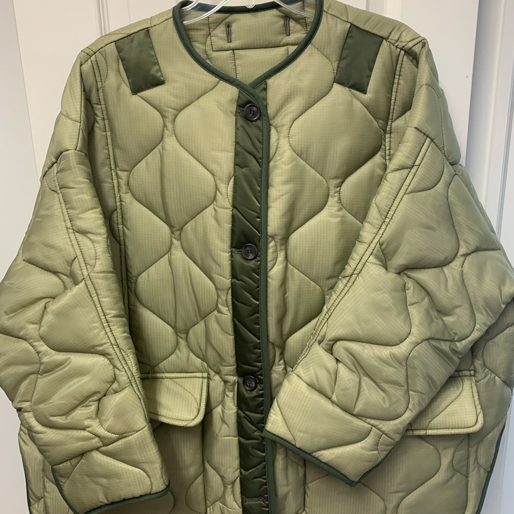 TEDDY QUILTED JACKET - MOSS GREEN